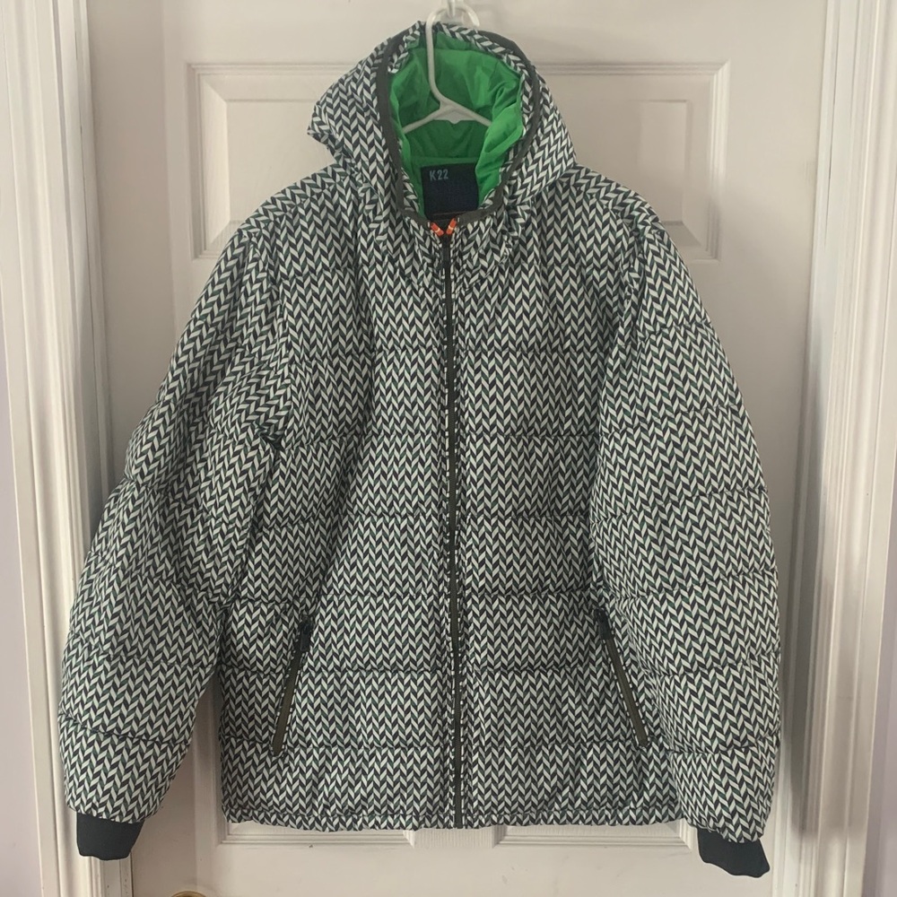 XXL Scotch & Soda Green and White Puffer Jacket